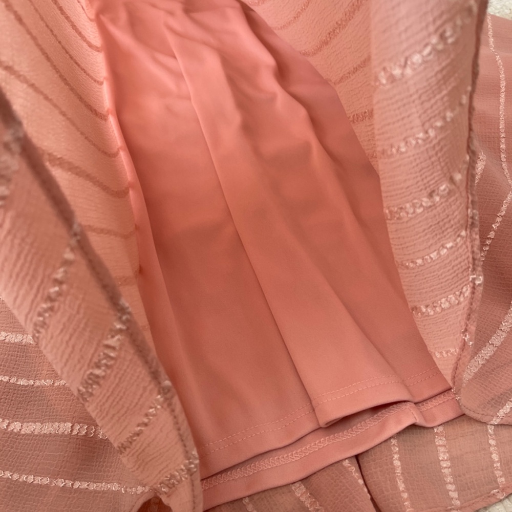 Julian Taylor New York Pink Chiffon Fit and Flare Midi Dress Size 8 - Picture 4 of 8